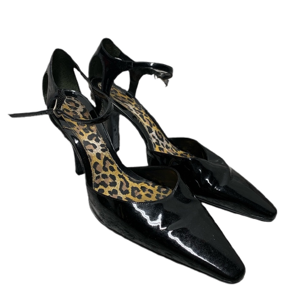 Black patent heels